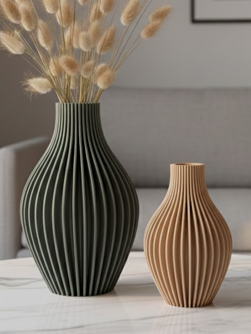 Fluted Sculptural Vases