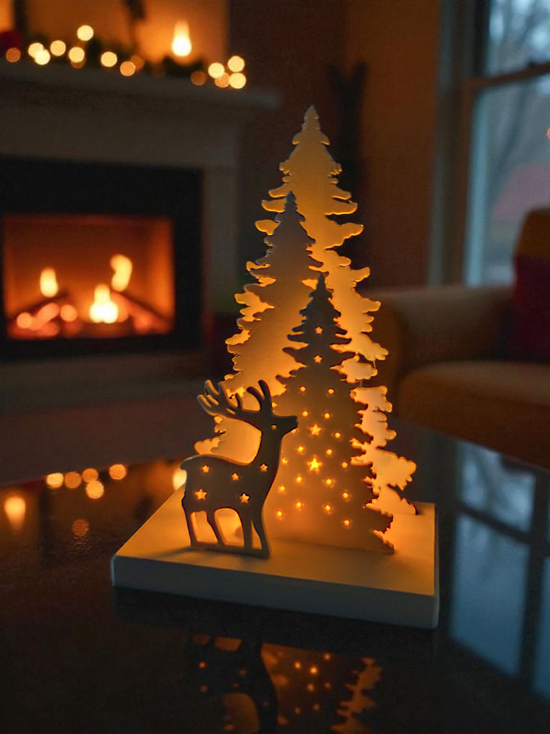 Illuminated Forest Scene