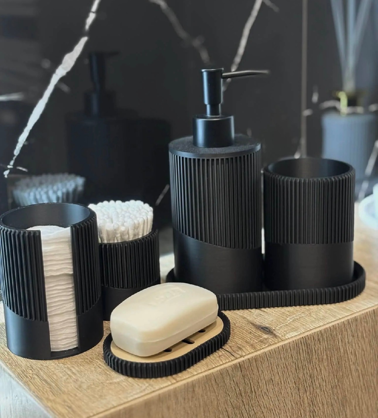 Ribbed Bath Set