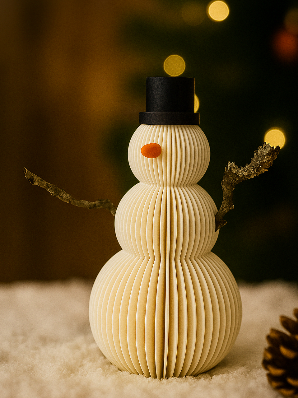 Fluted Snowman Figurine