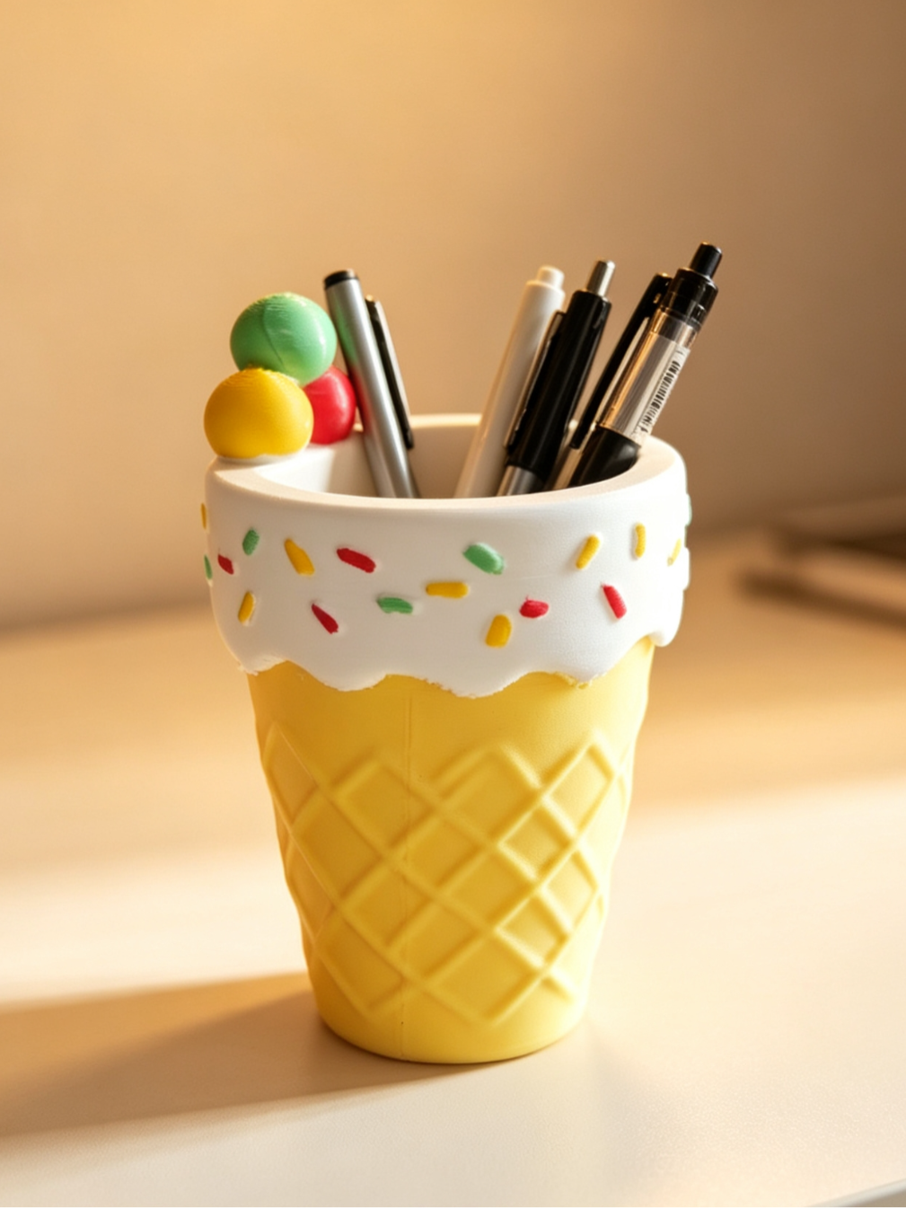 Ice Cream Cone Desk Caddy