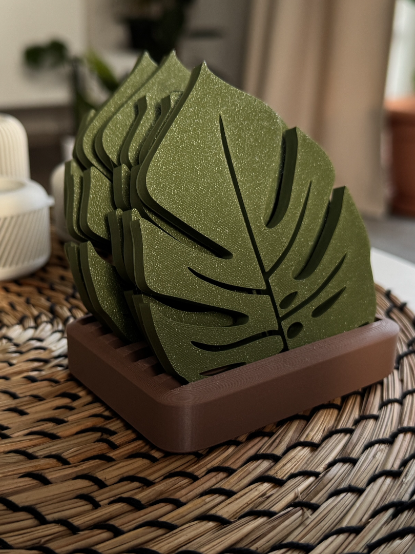 Monstera Leaf Coaster Set