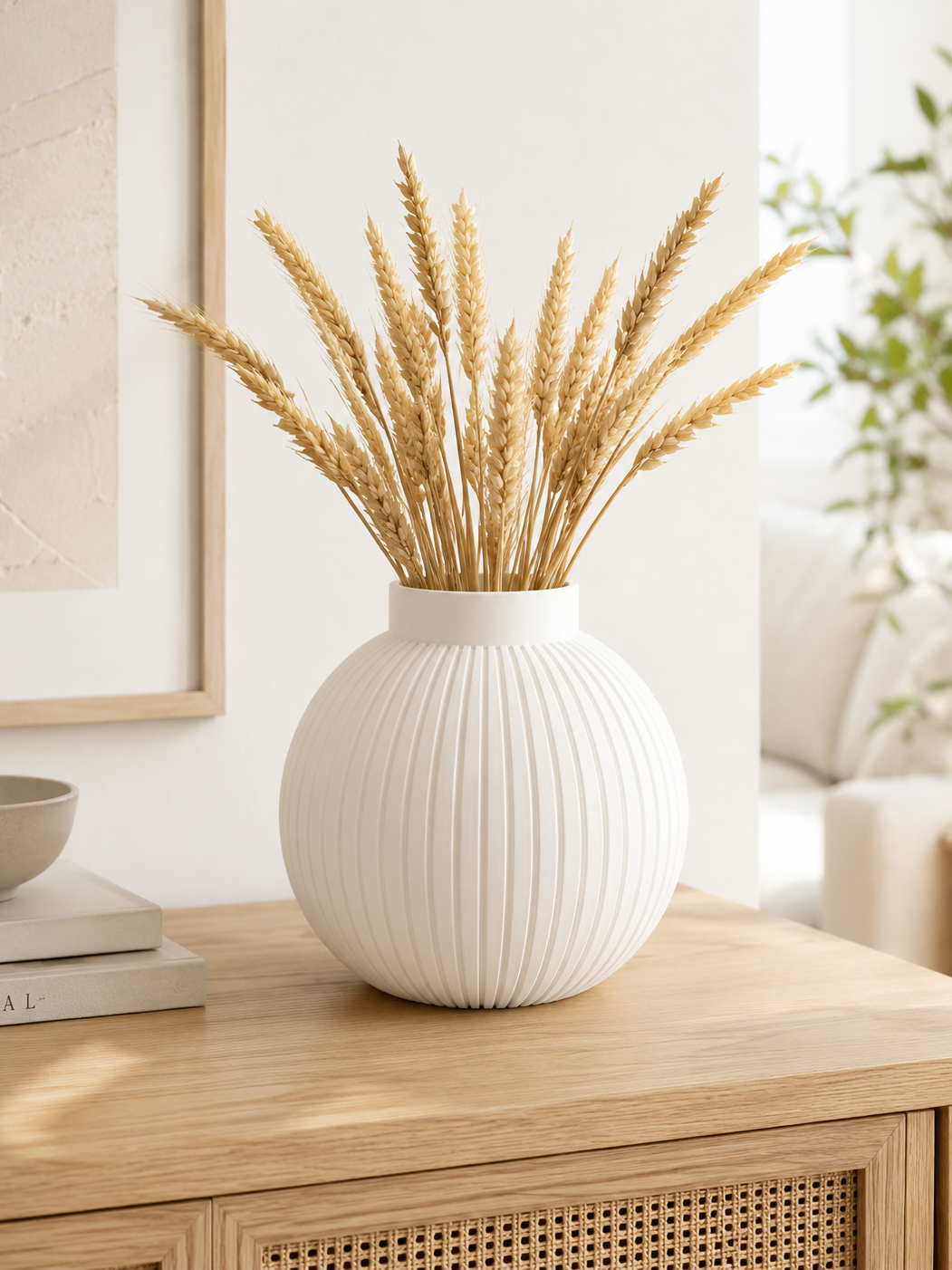 Ribbed Round Vase