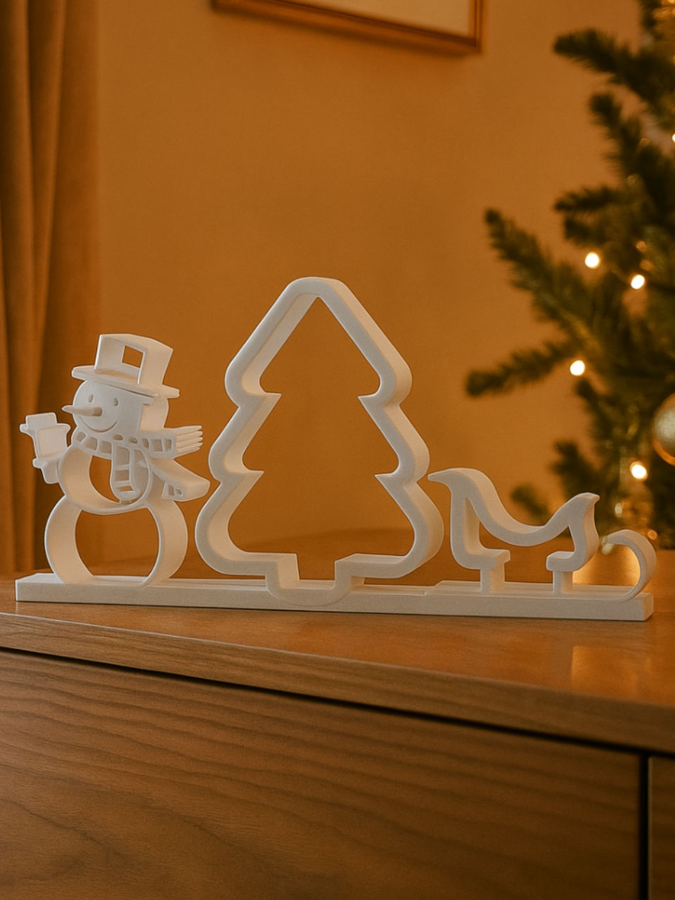 Snowman & Tree Silhouette Set