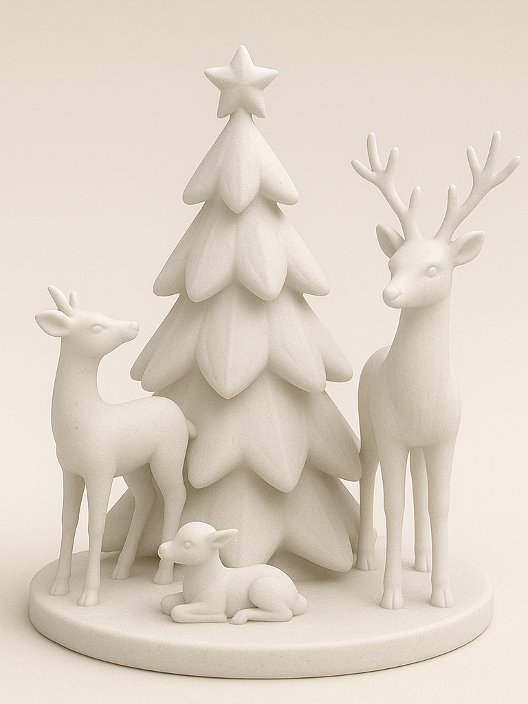 Woodland Deer & Tree Scene