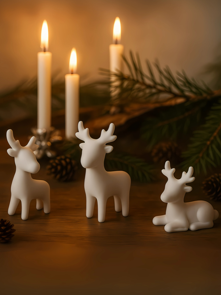 Porcelain Reindeer Trio